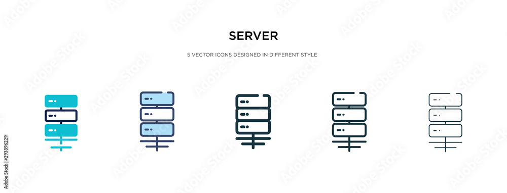 Poster server icon in different style vector illustration. two colored and black server vector icons design