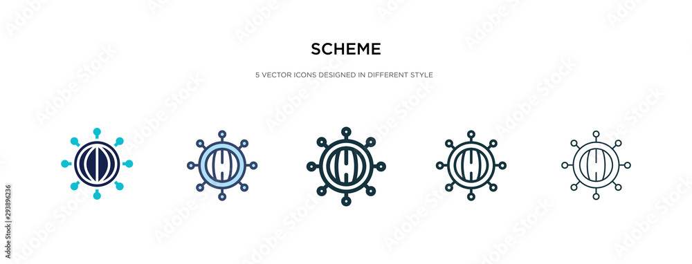 Poster scheme icon in different style vector illustration. two colored and black scheme vector icons design