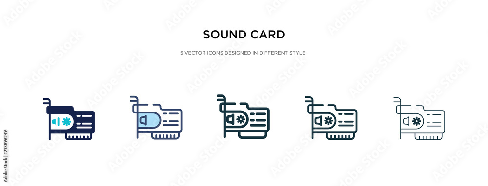 Poster sound card icon in different style vector illustration. two colored and black sound card vector icon