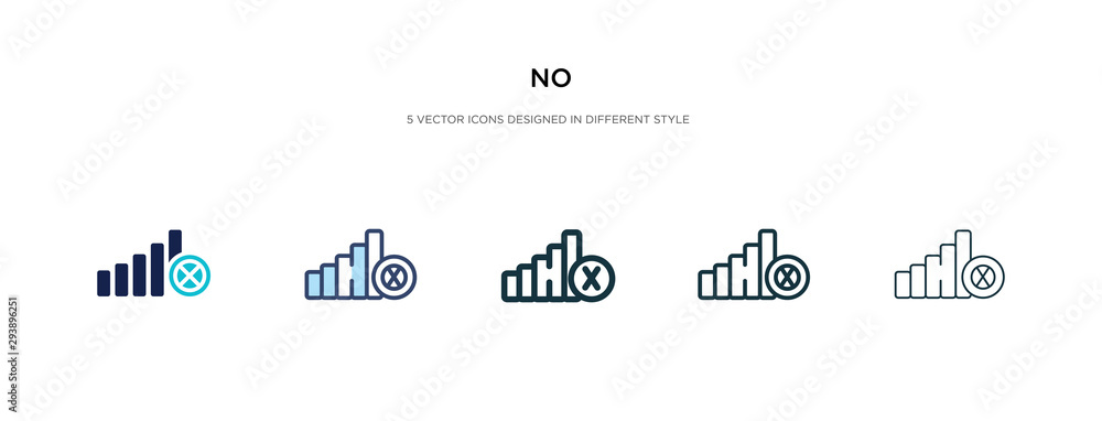 Poster no icon in different style vector illustration. two colored and black no vector icons designed in fi