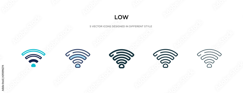 Poster low icon in different style vector illustration. two colored and black low vector icons designed in 