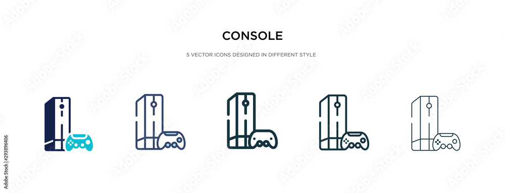 Poster console icon in different style vector illustration. two colored and black console vector icons desi