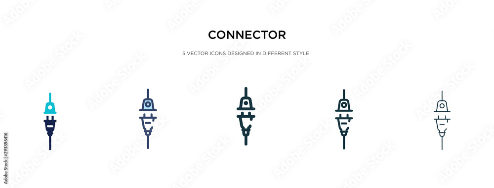 Poster connector icon in different style vector illustration. two colored and black connector vector icons 