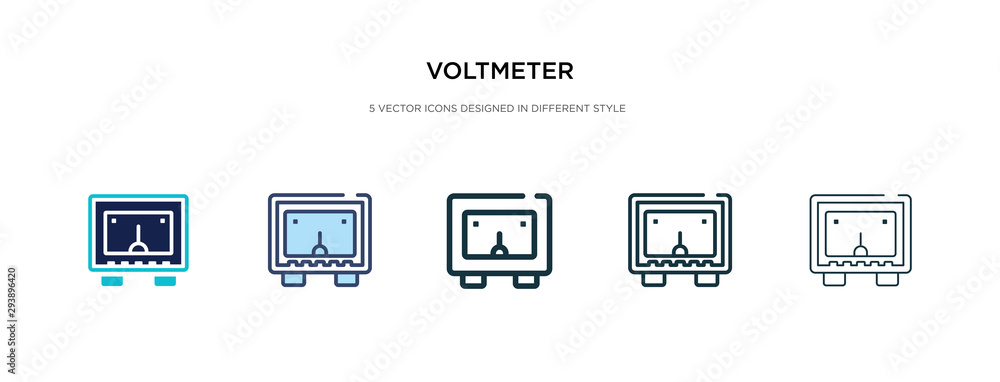 Poster voltmeter icon in different style vector illustration. two colored and black voltmeter vector icons 