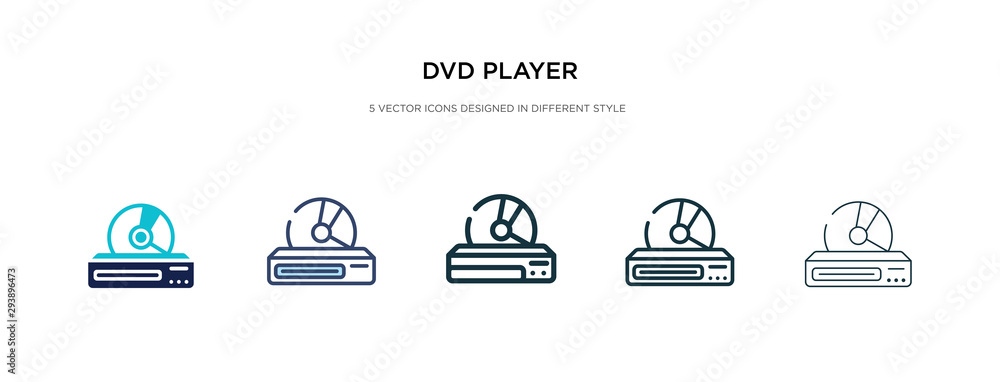 Poster dvd player icon in different style vector illustration. two colored and black dvd player vector icon