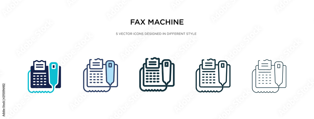 Poster fax machine icon in different style vector illustration. two colored and black fax machine vector ic