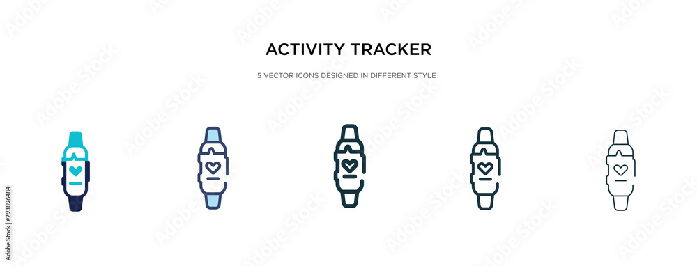 Poster activity tracker icon in different style vector illustration. two colored and black activity tracker