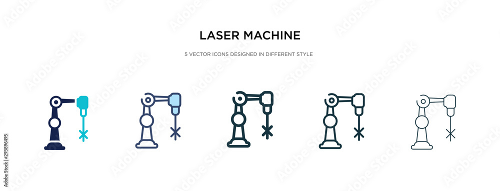 Aufkleber laser machine icon in different style vector illustration. two colored and black laser machine vecto