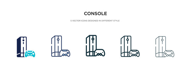 console icon in different style vector illustration. two colored and black console vector icons designed in filled, outline, line and stroke style can be used for web, mobile, ui © zaurrahimov