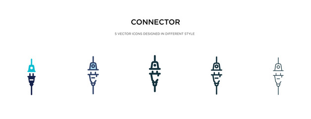 Fototapeta na wymiar connector icon in different style vector illustration. two colored and black connector vector icons designed in filled, outline, line and stroke style can be used for web, mobile, ui