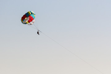 People on a parachute.