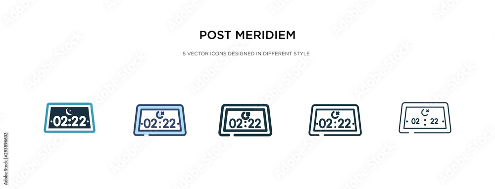 Poster post meridiem icon in different style vector illustration. two colored and black post meridiem vecto