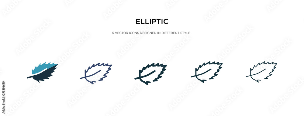 Poster elliptic icon in different style vector illustration. two colored and black elliptic vector icons de