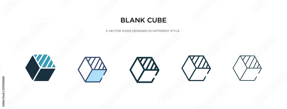Poster blank cube icon in different style vector illustration. two colored and black blank cube vector icon