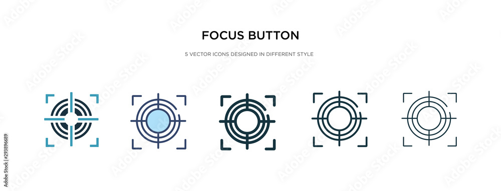 Poster focus button icon in different style vector illustration. two colored and black focus button vector 