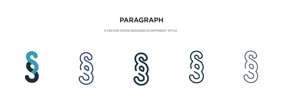 paragraph icon in different style vector illustration. two colored and black paragraph vector icons designed in filled, outline, line and stroke style can be used for web, mobile, ui
