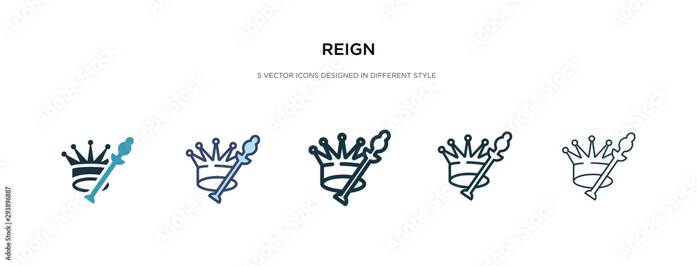 Poster reign icon in different style vector illustration. two colored and black reign vector icons designed