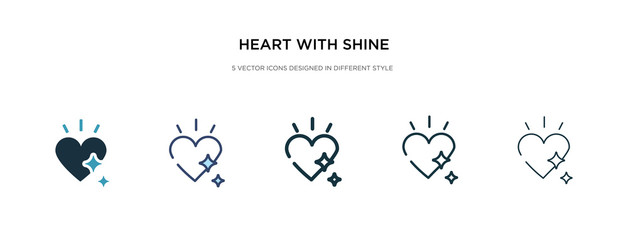 heart with shine icon in different style vector illustration. two colored and black heart with shine vector icons designed in filled, outline, line and stroke style can be used for web, mobile, ui