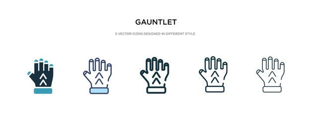 gauntlet icon in different style vector illustration. two colored and black gauntlet vector icons designed in filled, outline, line and stroke style can be used for web, mobile, ui