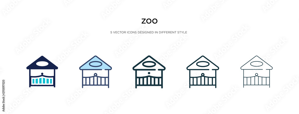 Poster zoo icon in different style vector illustration. two colored and black zoo vector icons designed in 