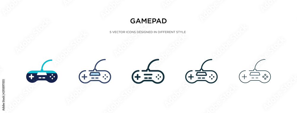 Aufkleber gamepad icon in different style vector illustration. two colored and black gamepad vector icons desi