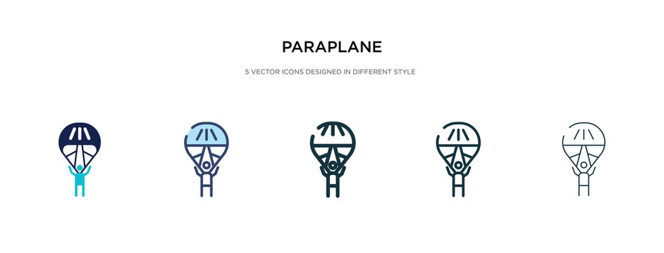 paraplane icon in different style vector illustration. two colored and black paraplane vector icons designed in filled, outline, line and stroke style can be used for web, mobile, ui
