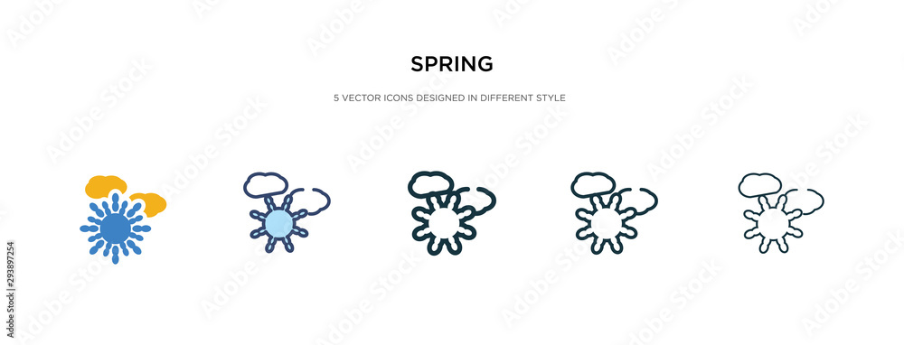 Poster spring icon in different style vector illustration. two colored and black spring vector icons design