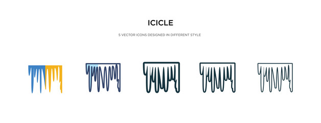 icicle icon in different style vector illustration. two colored and black icicle vector icons designed in filled, outline, line and stroke style can be used for web, mobile, ui - obrazy, fototapety, plakaty