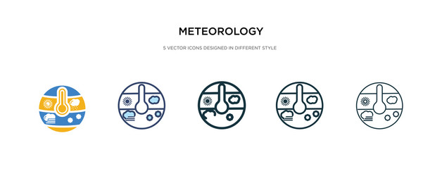 meteorology icon in different style vector illustration. two colored and black meteorology vector icons designed in filled, outline, line and stroke style can be used for web, mobile, ui