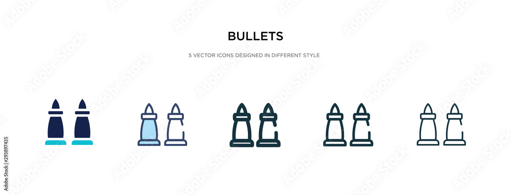Poster bullets icon in different style vector illustration. two colored and black bullets vector icons desi