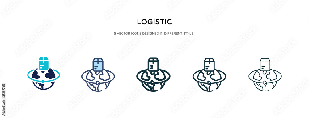 Poster logistic icon in different style vector illustration. two colored and black logistic vector icons de