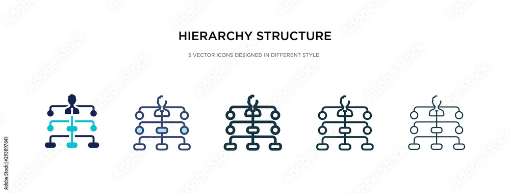 Poster hierarchy structure icon in different style vector illustration. two colored and black hierarchy str