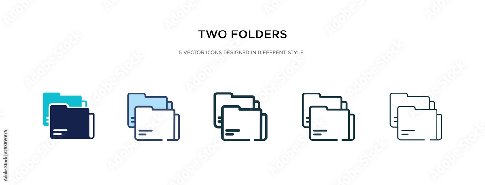 Aufkleber two folders icon in different style vector illustration. two colored and black two folders vector ic