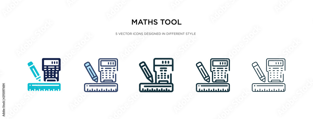 Poster maths tool icon in different style vector illustration. two colored and black maths tool vector icon