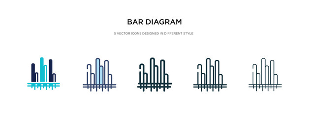bar diagram icon in different style vector illustration. two colored and black bar diagram vector icons designed in filled, outline, line and stroke style can be used for web, mobile, ui