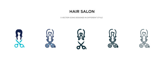 hair salon icon in different style vector illustration. two colored and black hair salon vector icons designed in filled, outline, line and stroke style can be used for web, mobile, ui