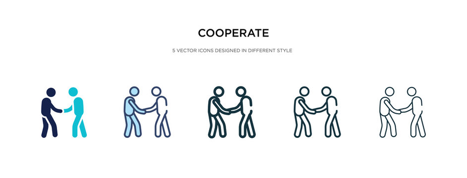 cooperate icon in different style vector illustration. two colored and black cooperate vector icons designed in filled, outline, line and stroke style can be used for web, mobile, ui