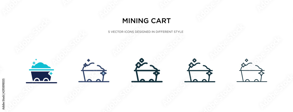 Poster mining cart icon in different style vector illustration. two colored and black mining cart vector ic