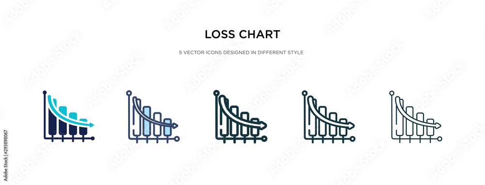 Poster loss chart icon in different style vector illustration. two colored and black loss chart vector icon