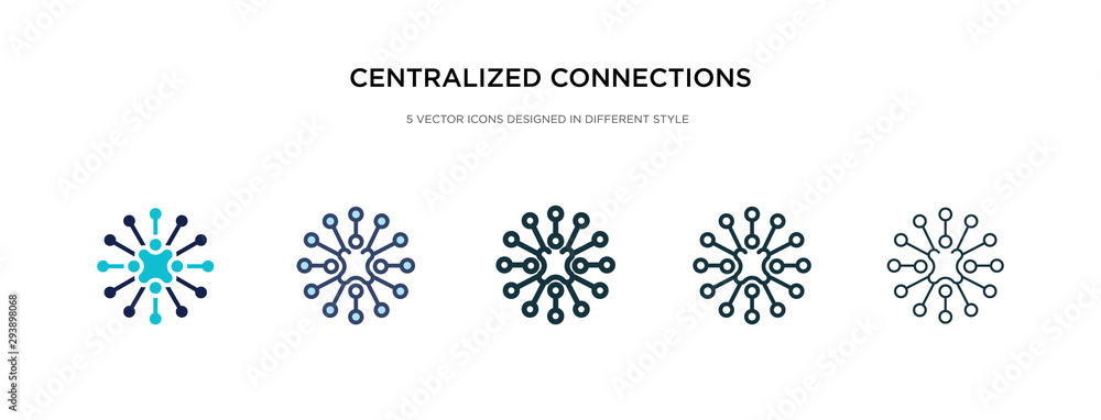 Aufkleber centralized connections icon in different style vector illustration. two colored and black centraliz