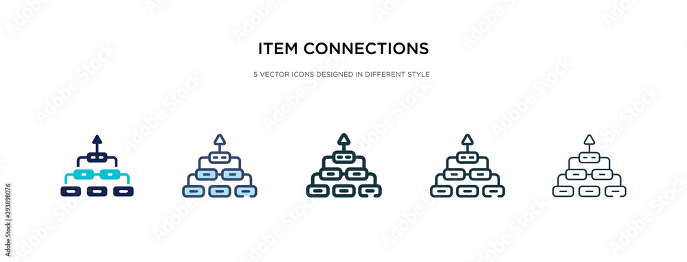 Poster item connections icon in different style vector illustration. two colored and black item connections