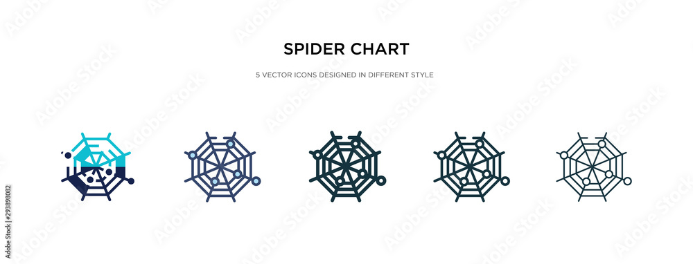Poster spider chart icon in different style vector illustration. two colored and black spider chart vector 