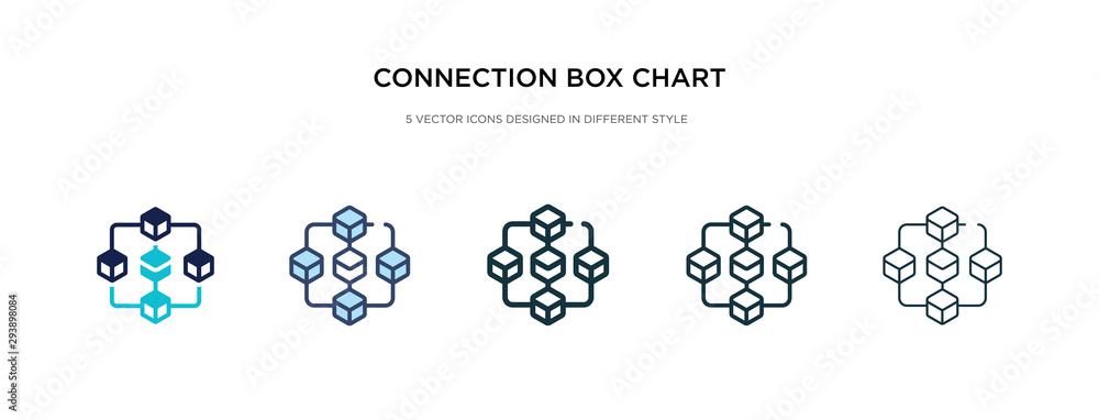 Poster connection box chart icon in different style vector illustration. two colored and black connection b