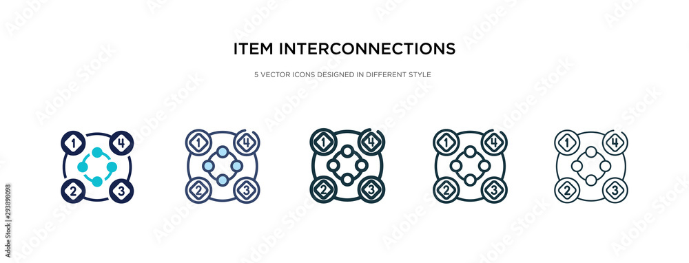 Poster item interconnections icon in different style vector illustration. two colored and black item interc