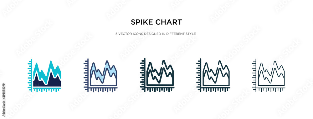 Poster spike chart icon in different style vector illustration. two colored and black spike chart vector ic