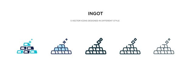 ingot icon in different style vector illustration. two colored and black ingot vector icons designed in filled, outline, line and stroke style can be used for web, mobile, ui