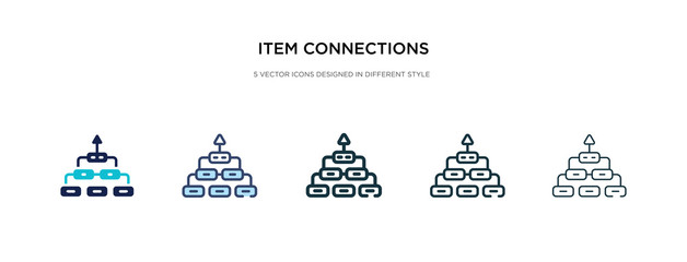 Fototapeta na wymiar item connections icon in different style vector illustration. two colored and black item connections vector icons designed in filled, outline, line and stroke style can be used for web, mobile, ui