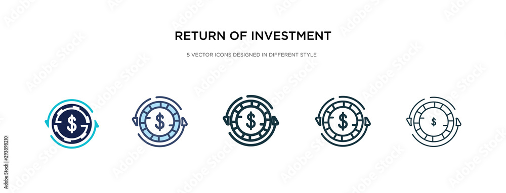 Poster return of investment icon in different style vector illustration. two colored and black return of in