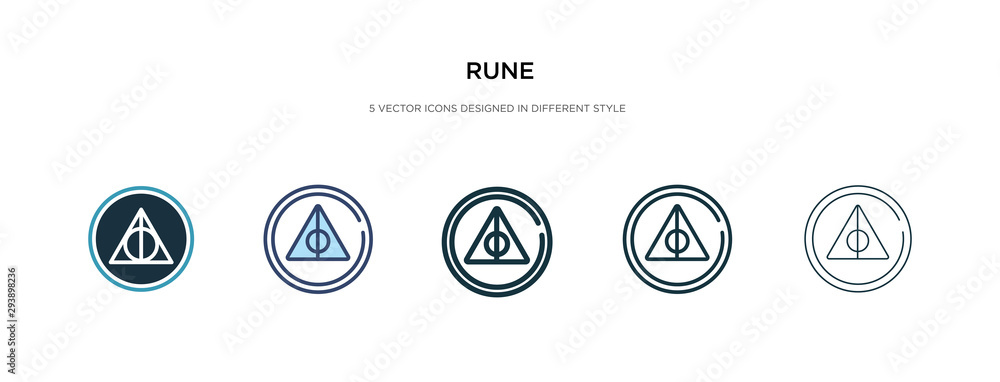 Poster rune icon in different style vector illustration. two colored and black rune vector icons designed i