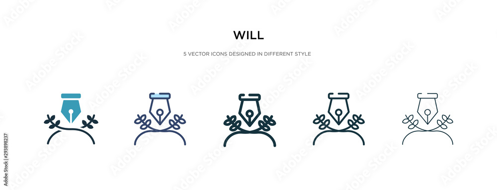 Poster will icon in different style vector illustration. two colored and black will vector icons designed i